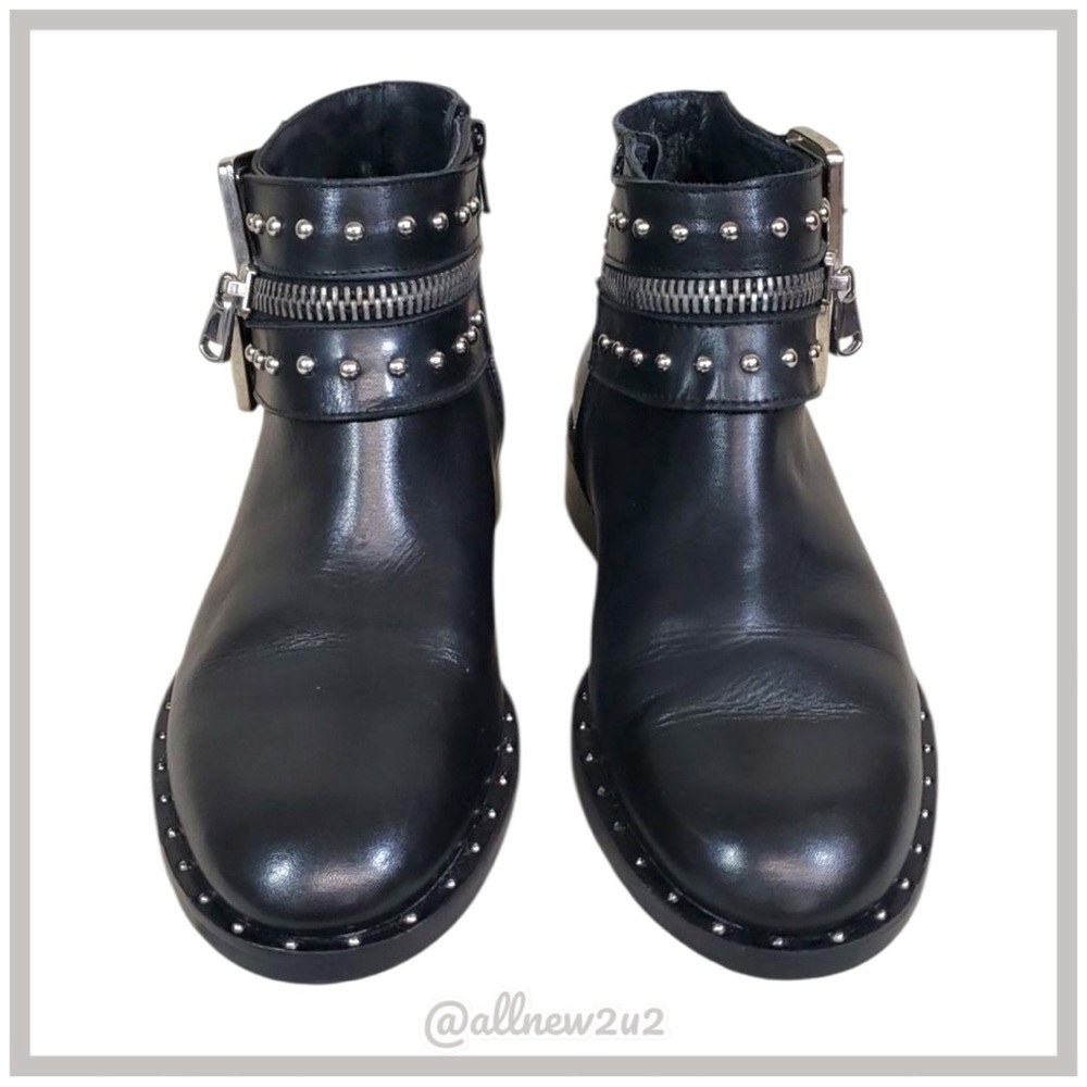 Charles David Black Ankle Boots with Silver Accents - Picture 6 of 14